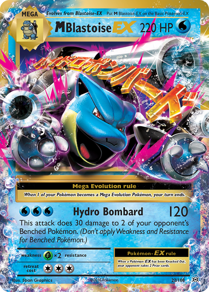 M Blastoise EX 22/108 - XY  Evolutions Holofoil