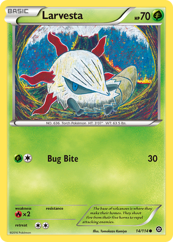 Larvesta 14/114 - XY  Steam Siege