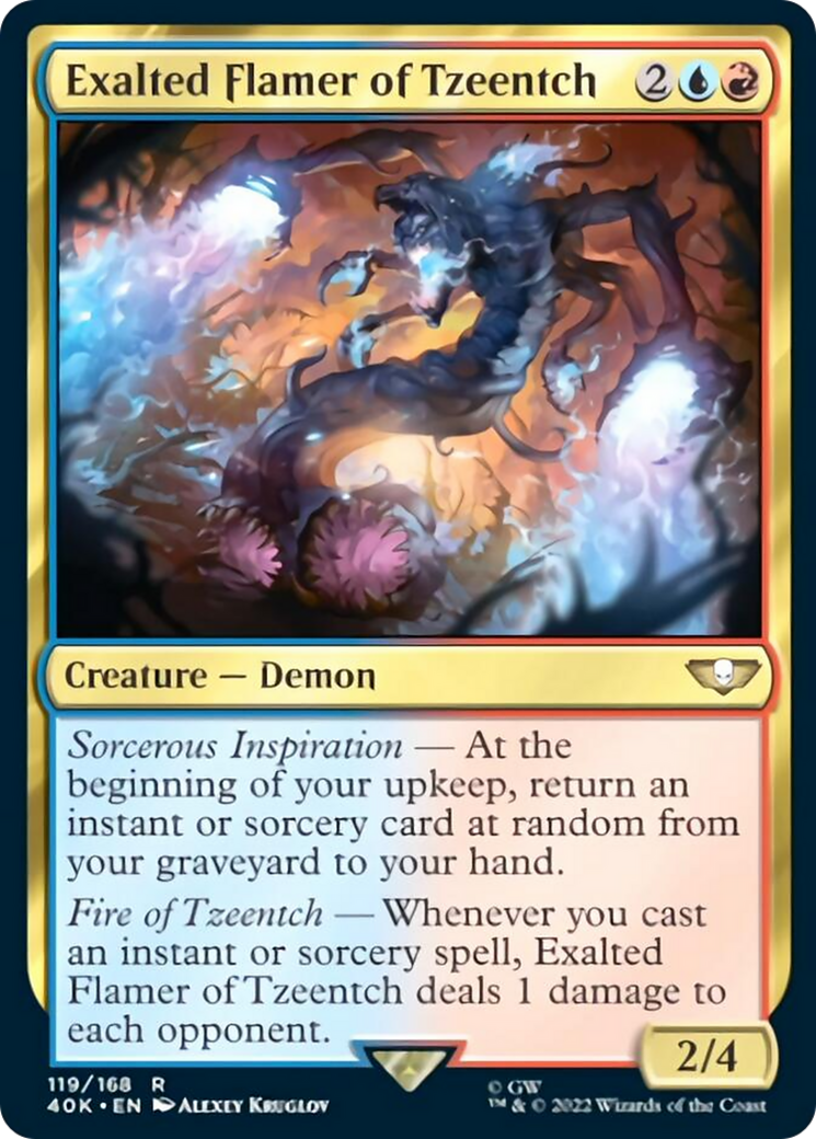 Exalted Flamer of Tzeentch (Surge Foil) (40K-119) - Warhammer 40,000 Commander Foil