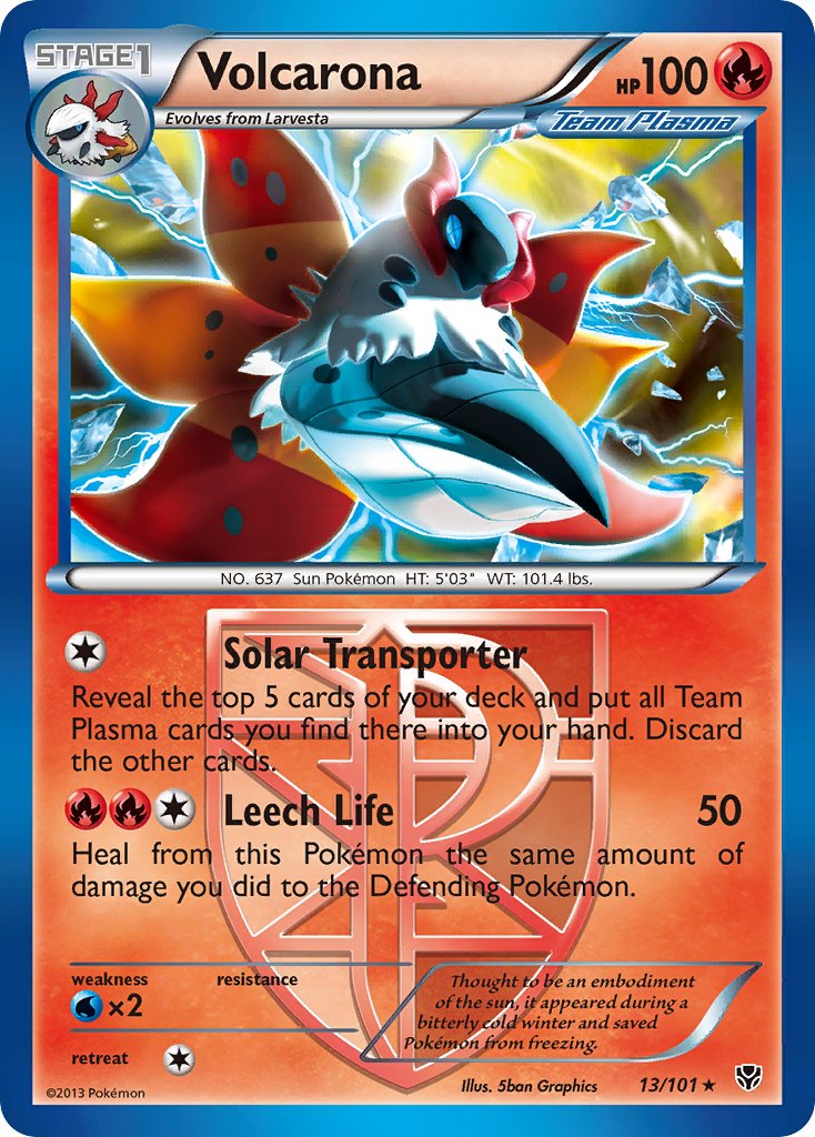 Volcarona - 13/101 (BW Plasma Blast) - Deck Exclusives Holofoil