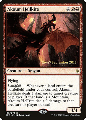 Akoum Hellkite (PRE-139) - Battle for Zendikar Promos Foil