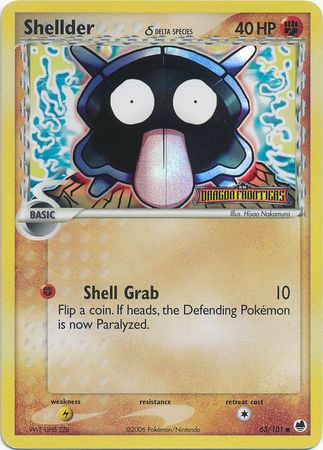 Shellder (Delta Species) 63/101 - Dragon Frontiers Reverse Holofoil