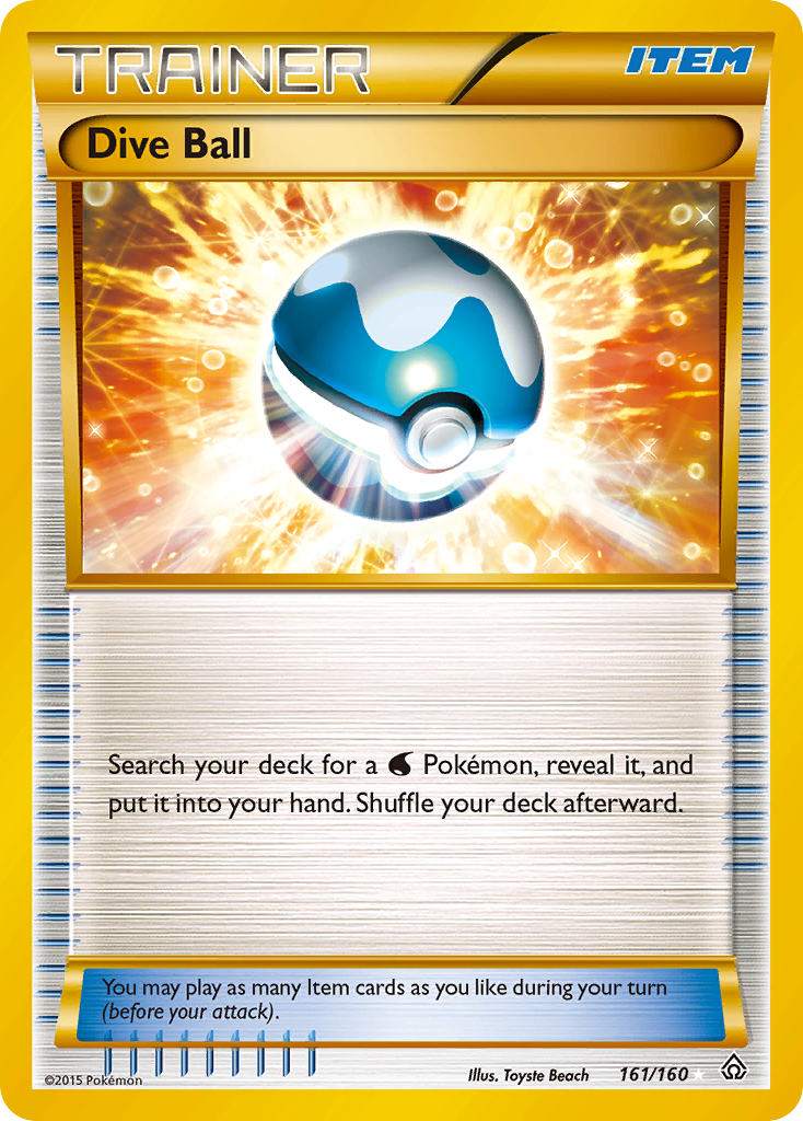 Dive Ball (161 Secret Rare)/160 - XY  Primal Clash Holofoil