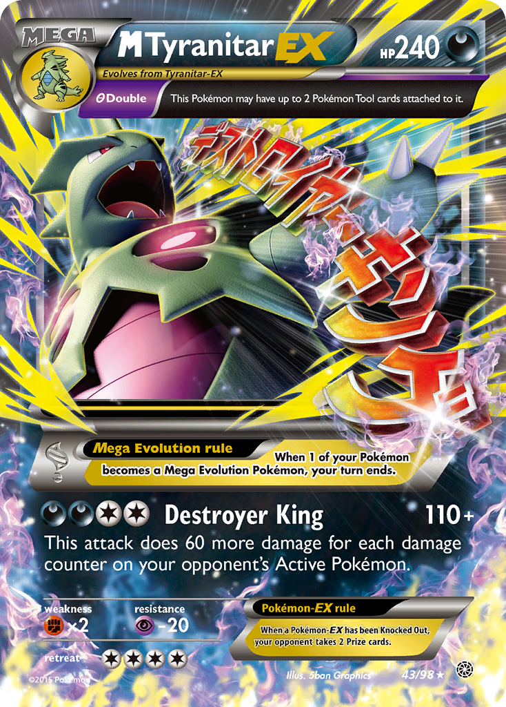 M Tyranitar EX 43/98 - XY  Ancient Origins Holofoil