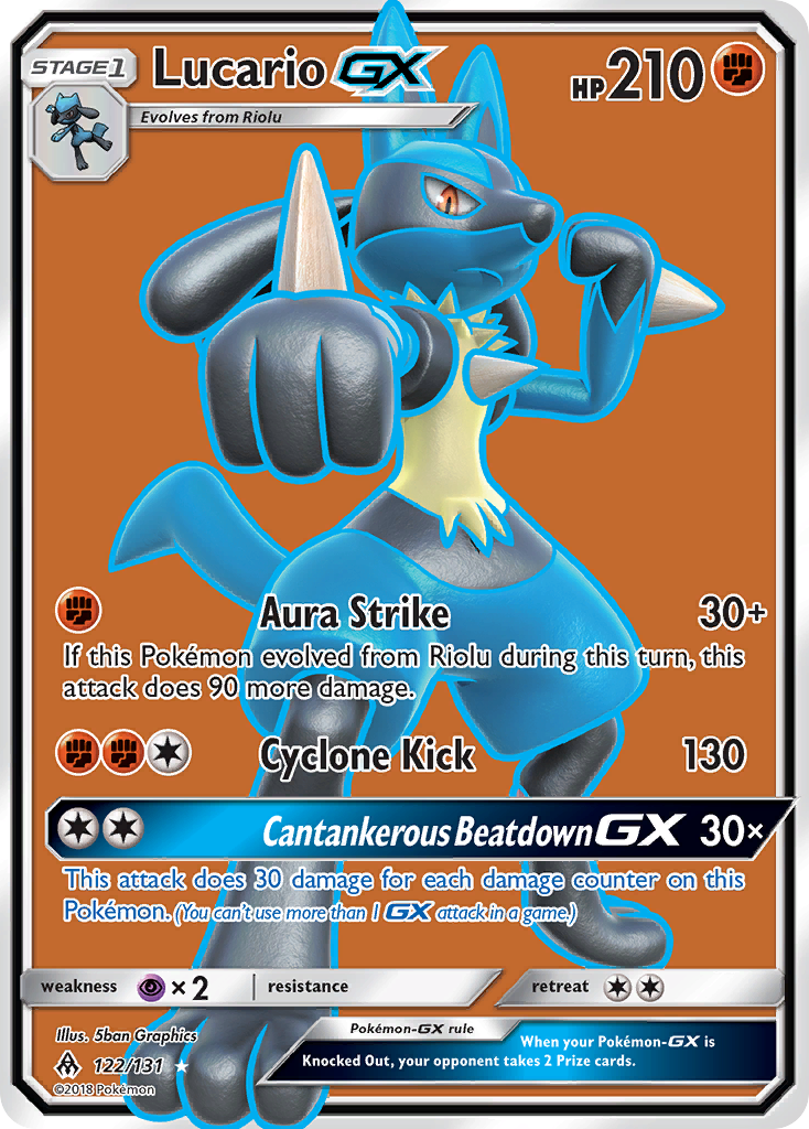 Lucario GX (Full Art)/131 - SM  Forbidden Light Holofoil