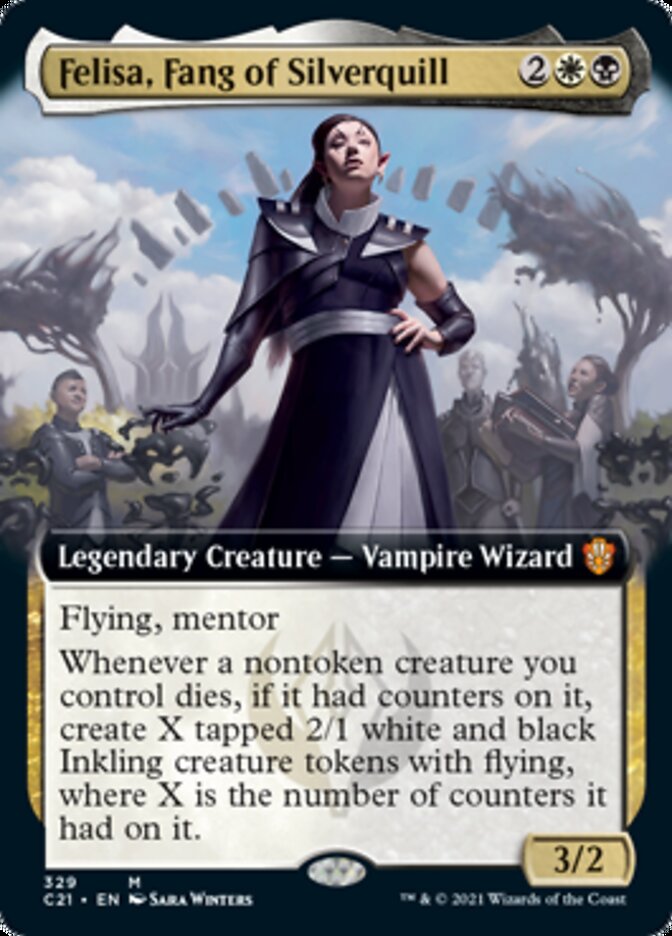 Felisa, Fang of Silverquill (Extended Art) (C21-329) - Commander 2021: (Extended Art)