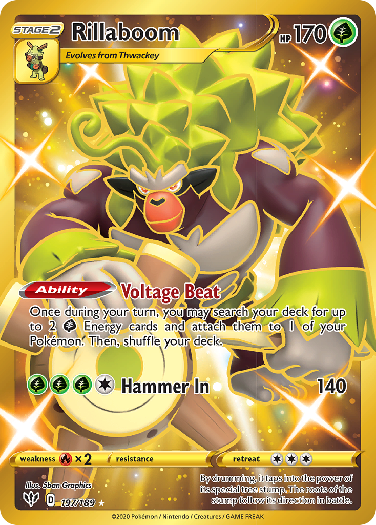 Rillaboom (Secret) 197/189 - SWSH03 Darkness Ablaze Holofoil