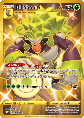 Rillaboom (Secret) 197/189 - SWSH03 Darkness Ablaze Holofoil