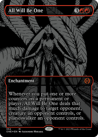 All Will Be One (Oil Slick Raised Foil) (ONE-352) - Phyrexia: All Will Be One (Borderless) Foil