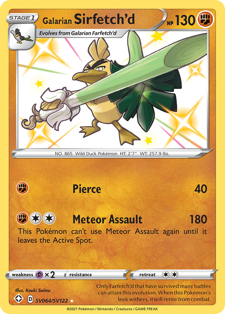Galarian Sirfetch'd SV064/122 - Shining Fates Shiny Vault Holofoil