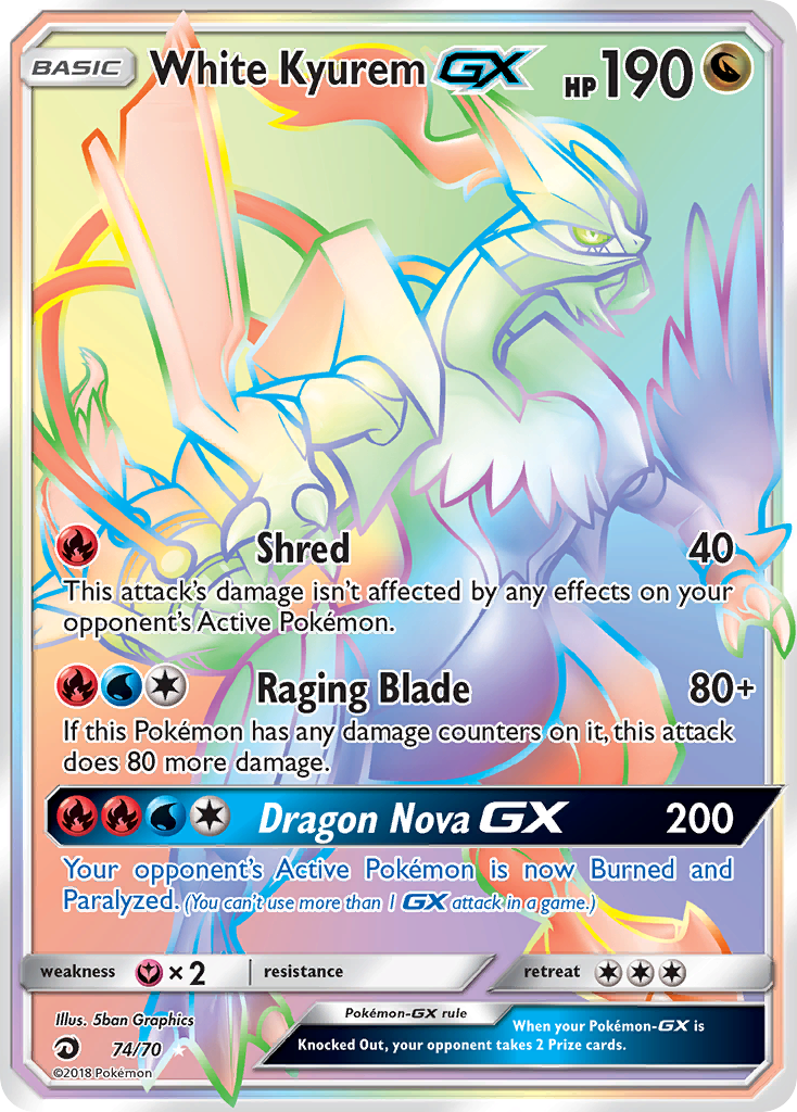 White Kyurem GX (Secret)/70 - Dragon Majesty Holofoil