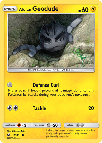 Alolan Geodude 32/111 - SM  Crimson Invasion