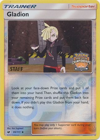 Gladion - 95/111 (Regional Championships) [Staff] - League & Championship Cards Reverse Holofoil