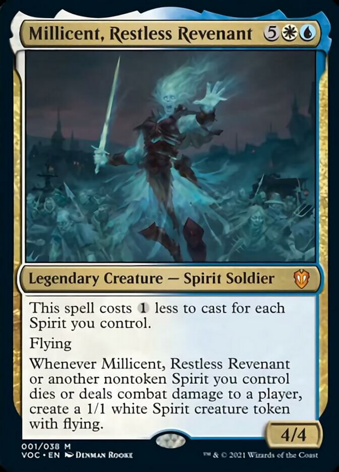 Millicent, Restless Revenant (Display Commander) - Thick Stock (VOC-001) - Crimson Vow Commander Display Commanders Etched Foil