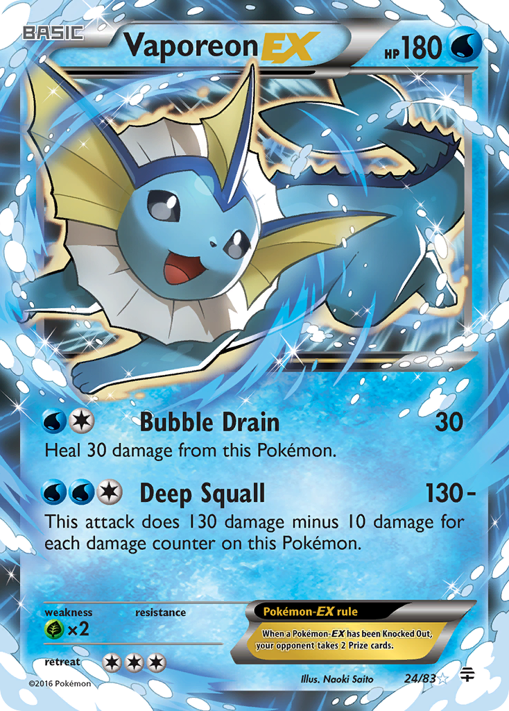 Vaporeon EX 24/83 - Generations Holofoil
