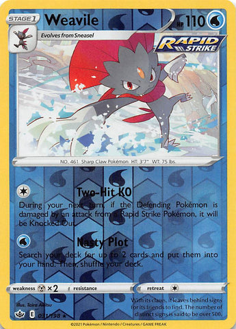 Weavile 31/198 - SWSH06 Chilling Reign Holofoil