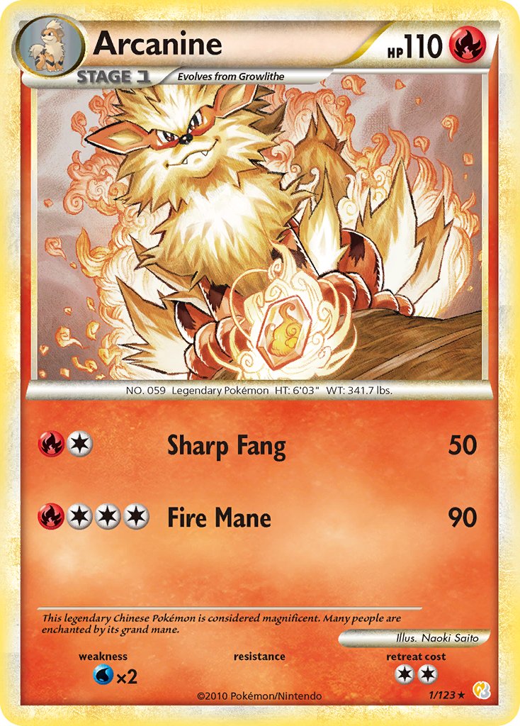 Arcanine - 1/123 (HeartGold & SoulSilver) - Deck Exclusives