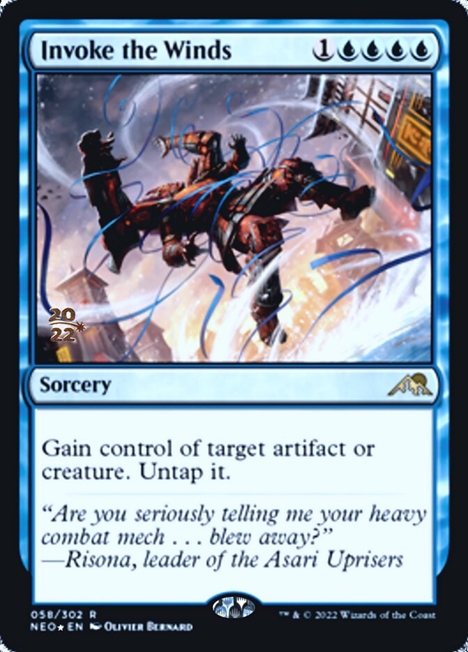 Invoke the Winds (PRE-058) - Kamigawa: Neon Dynasty Promos Foil