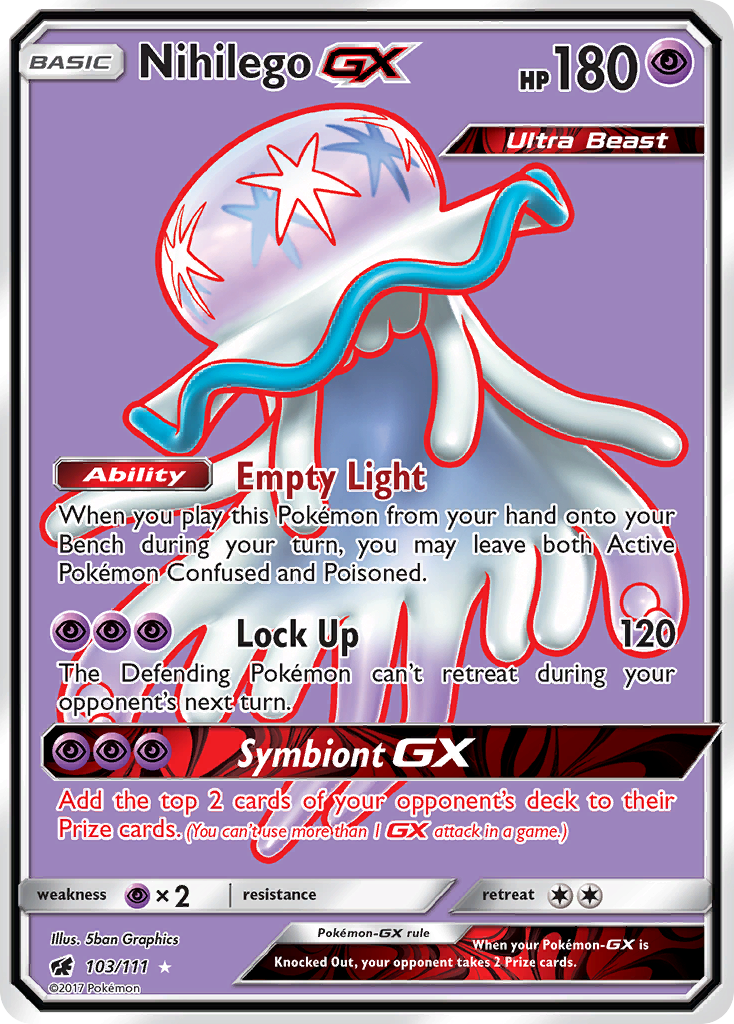 Nihilego GX (Full Art) 103/111 - SM  Crimson Invasion Holofoil