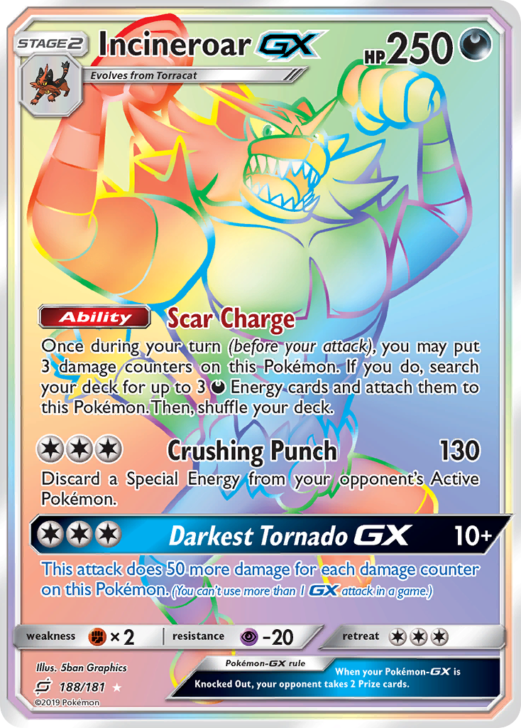 Incineroar GX (Secret)/181 - SM  Team Up Holofoil