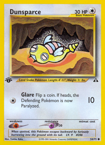 Dunsparce 54/75 - Neo Discovery 1st Edition