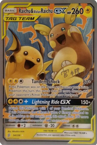 Raichu & Alolan Raichu GX - 2019 (Haruki Miyamoto) 54 - World Championship Decks