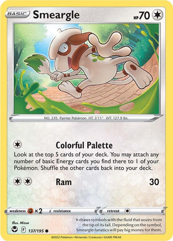 Smeargle 137/195 - SWSH12 Silver Tempest