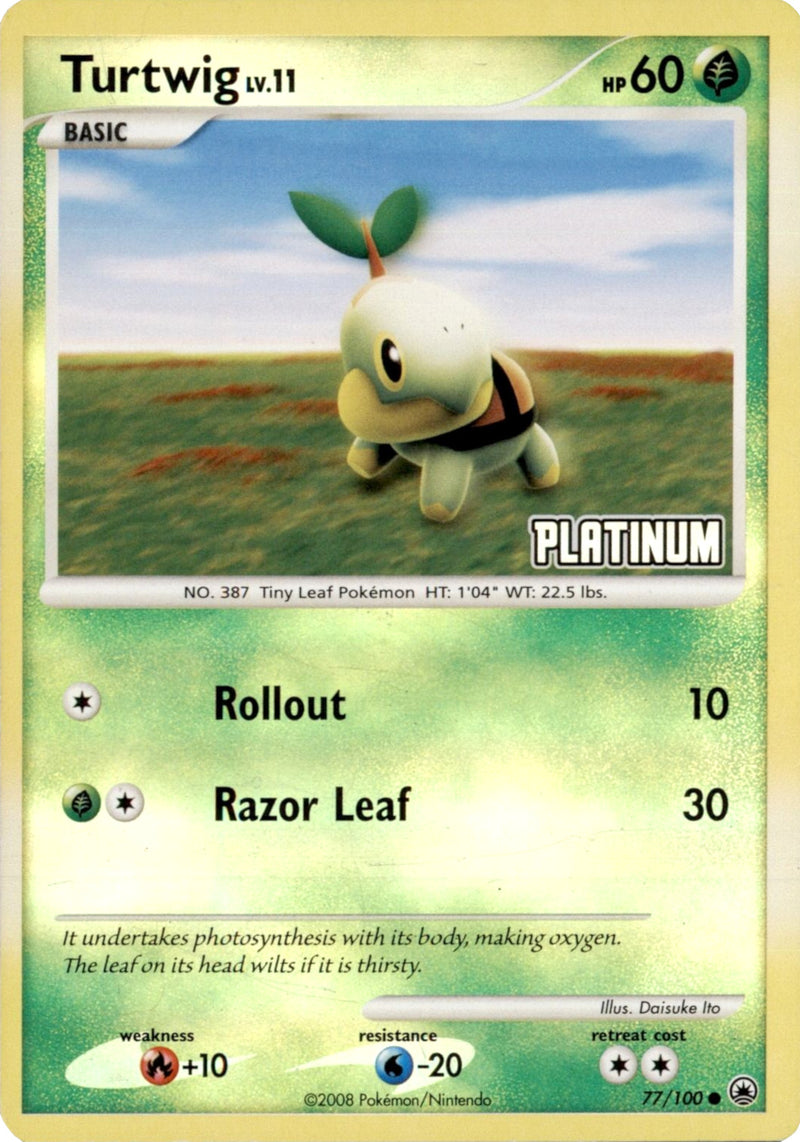 Turtwig - 77/100 [Platinum] - Burger King Promos Reverse Holofoil
