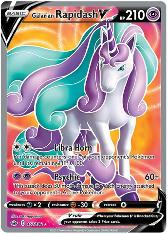 Galarian Rapidash V (Full Art) 167/198 - SWSH06 Chilling Reign Holofoil
