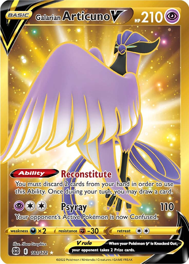 Galarian Articuno V (Secret) 181/172 - SWSH09 Brilliant Stars Holofoil