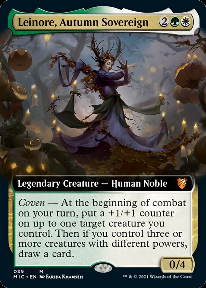 Leinore, Autumn Sovereign (Extended Art) (MIC-039) - Midnight Hunt Commander: (Extended Art)