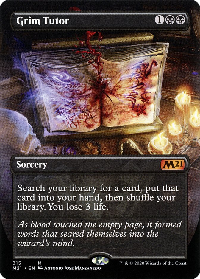 Grim Tutor (Alternate Art) (M21-315) - Core Set 2021 (Borderless)