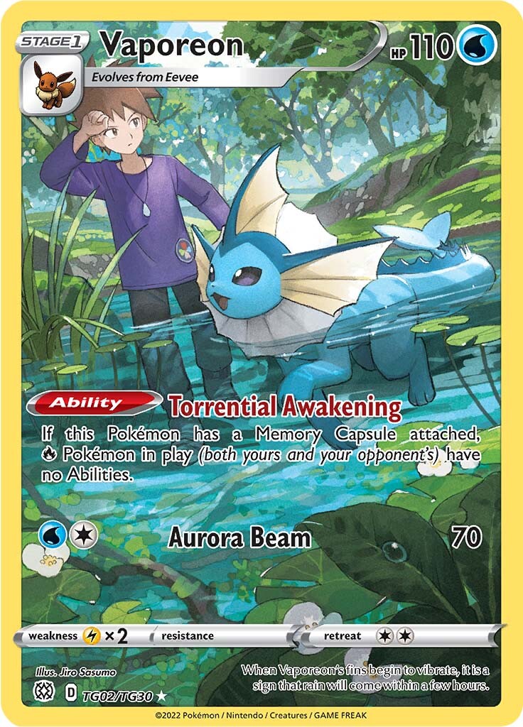 Vaporeon TG02/30 - SWSH09 Brilliant Stars Trainer Gallery Holofoil