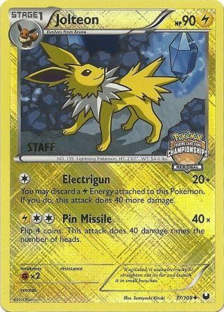 Jolteon - 37/108 (Regional Championships) [Staff] - League & Championship Cards Reverse Holofoil