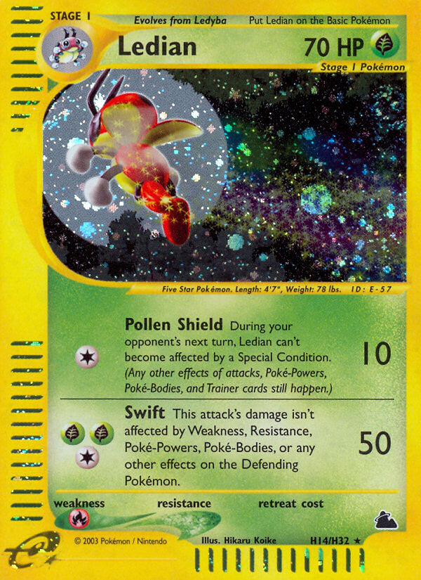 Ledian (H14) - H14/144 - Holofoil Skyridge - Holo Rare