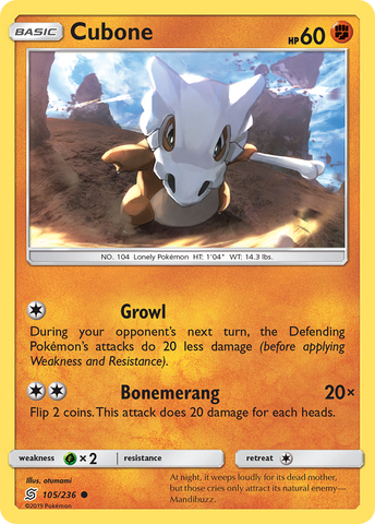 Cubone 105/236 - SM  Unified Minds