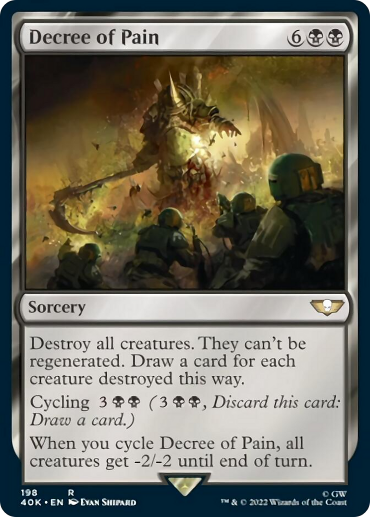 Decree of Pain (Surge Foil) (40K-198) - Warhammer 40,000 Commander Foil