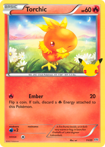 Torchic - 11/25 11/25 - McDonalds 25th Anniversary Promos