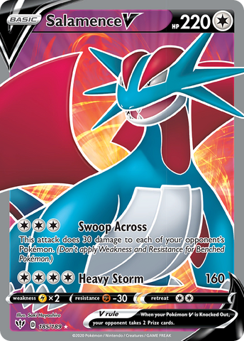 Salamence V (Full Art) 185/189 - SWSH03 Darkness Ablaze Holofoil
