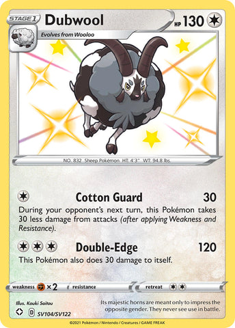 Dubwool SV104/122 - Shining Fates Shiny Vault Holofoil