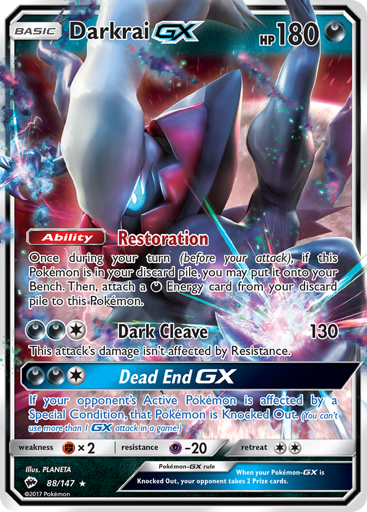 Darkrai GX 88/147 - SM  Burning Shadows Holofoil
