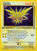 Zapdos (15) 15/62 - Fossil 1st Edition Holofoil