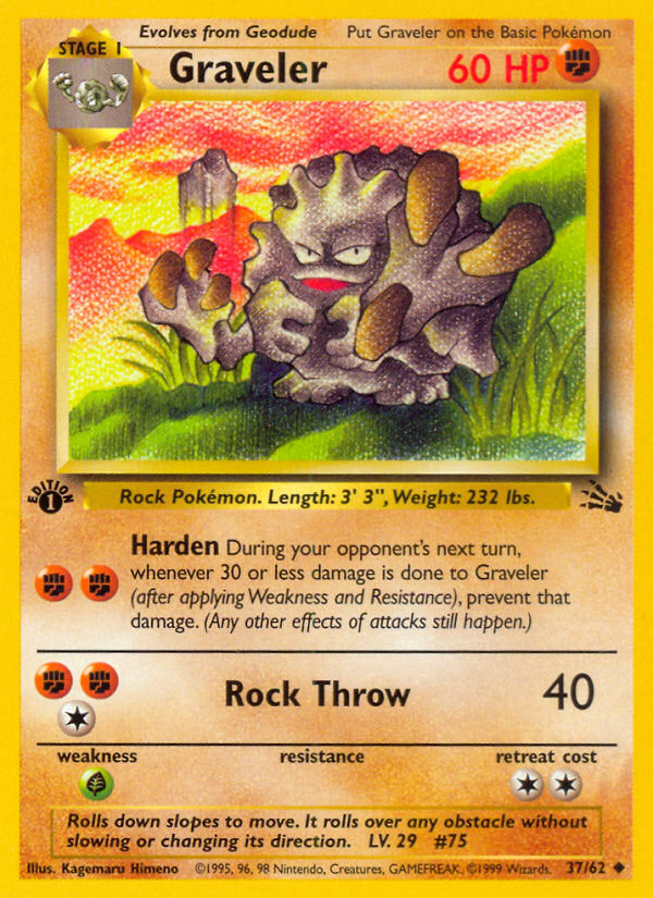 Graveler 37/62 - Fossil 1st Edition