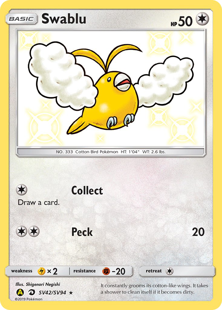 Swablu SV42/94 - Hidden Fates Shiny Vault Holofoil