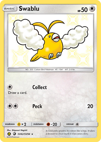 Swablu SV42/94 - Hidden Fates Shiny Vault Holofoil