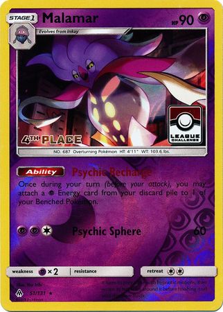 Malamar - 51/131 (League Challenge) [4th Place] - League & Championship Cards Reverse Holofoil