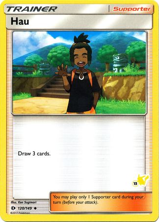 Hau - 120/149 (#13 Pikachu Stamped) - Battle Academy