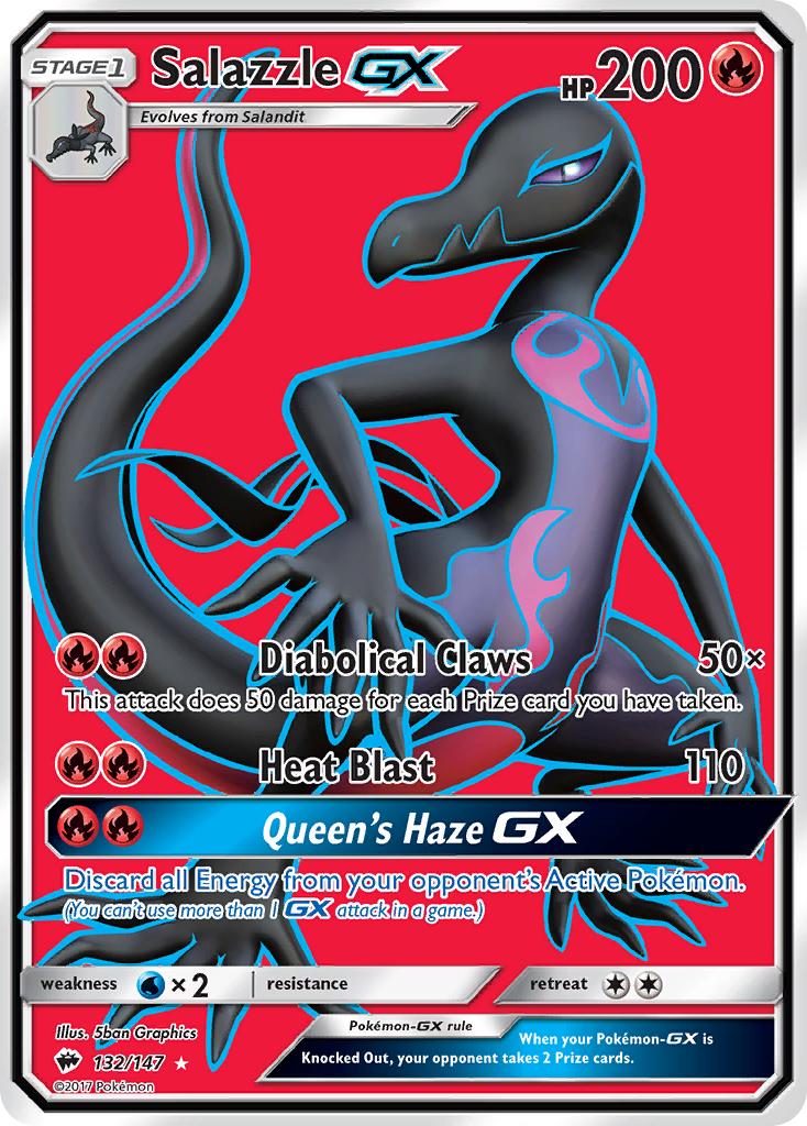 Salazzle GX (Full Art) 132/147 - SM  Burning Shadows Holofoil