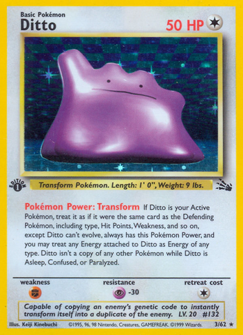 Ditto (3) 3/62 - Fossil 1st Edition Holofoil