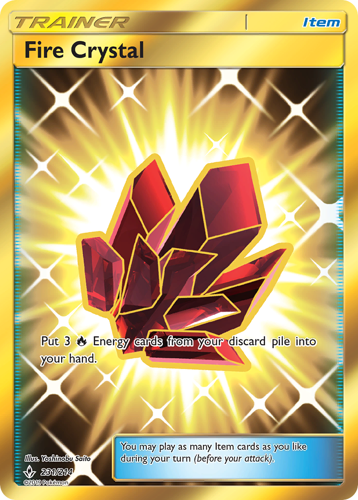 Fire Crystal (Secret) 231/214 - SM  Unbroken Bonds Holofoil